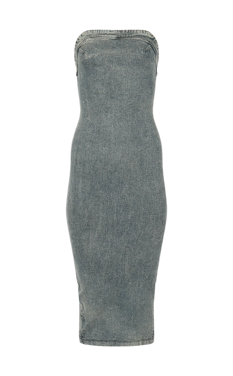 DENIM TUBE DRESS SURFACE WAVE