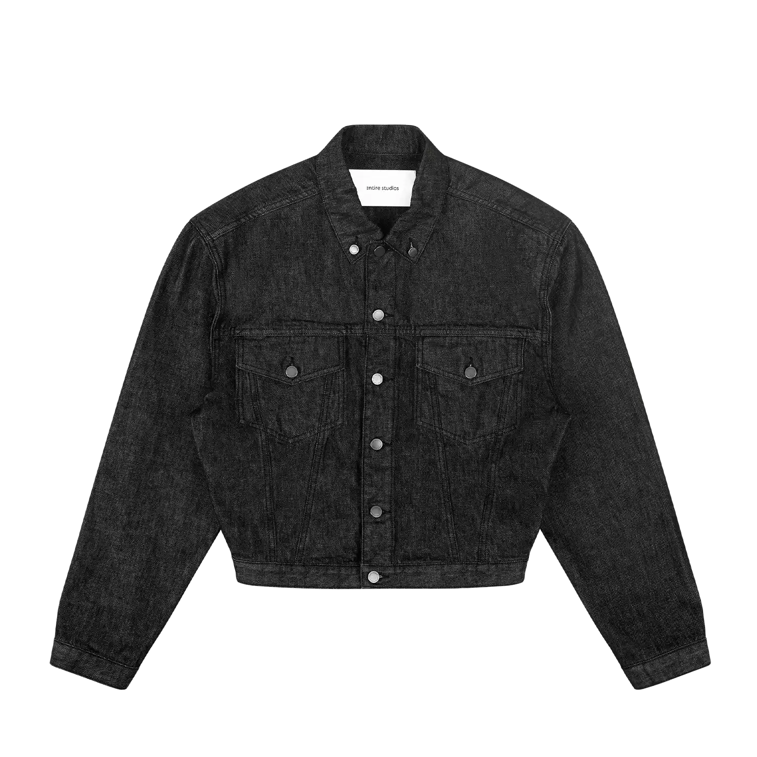 SHRUNKEN DENIM JACKET RAW BLACK