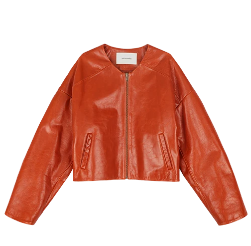 ARCED LEATHER JACKET COPPER