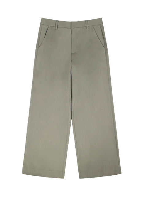 WIDELEG TROUSER KELLY GREEN