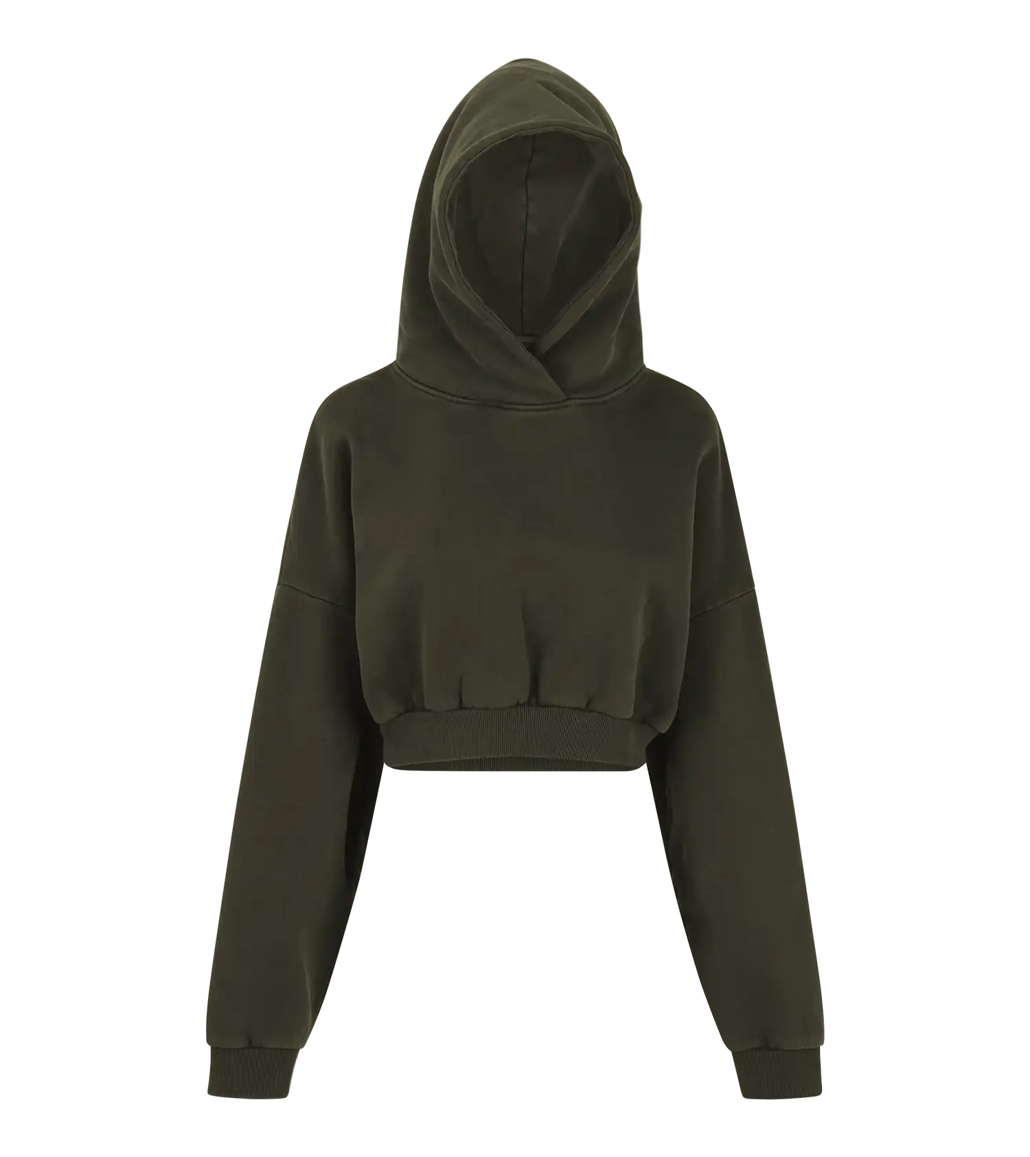 CROPPED HEAVY HOOD MILITARY