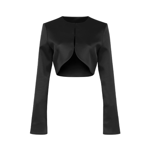 BRACT TOP BLACK SATEEN