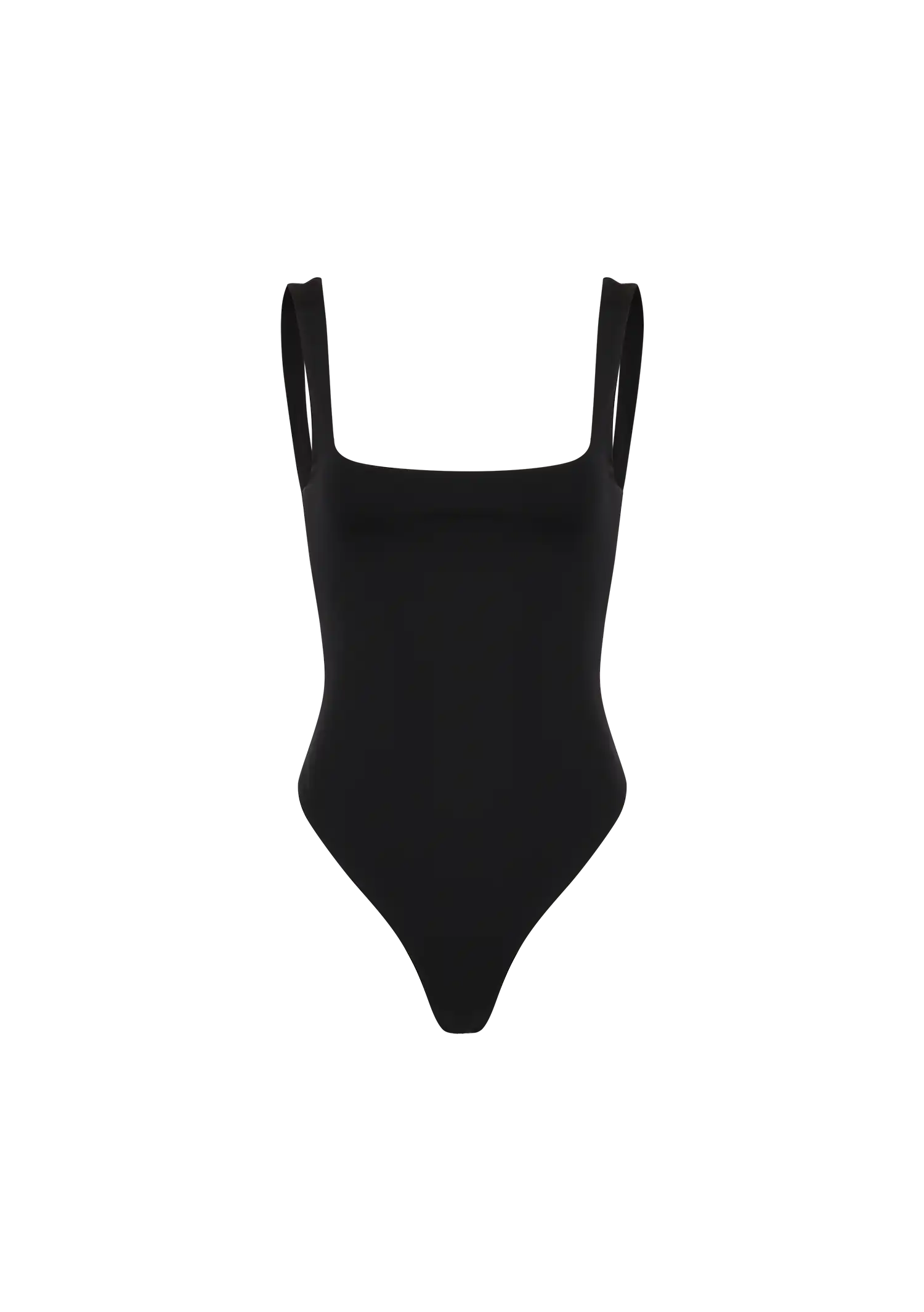 SQUARE NECK BODYSUIT - NYLON SPANDEX SOOT