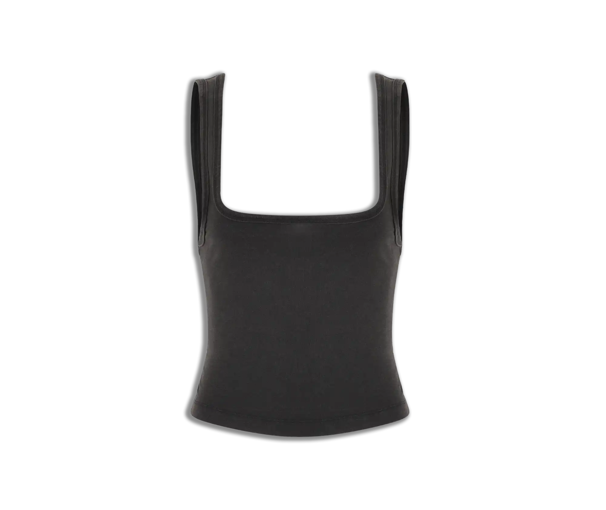 SQUARE NECK TANK WASHED BLACK