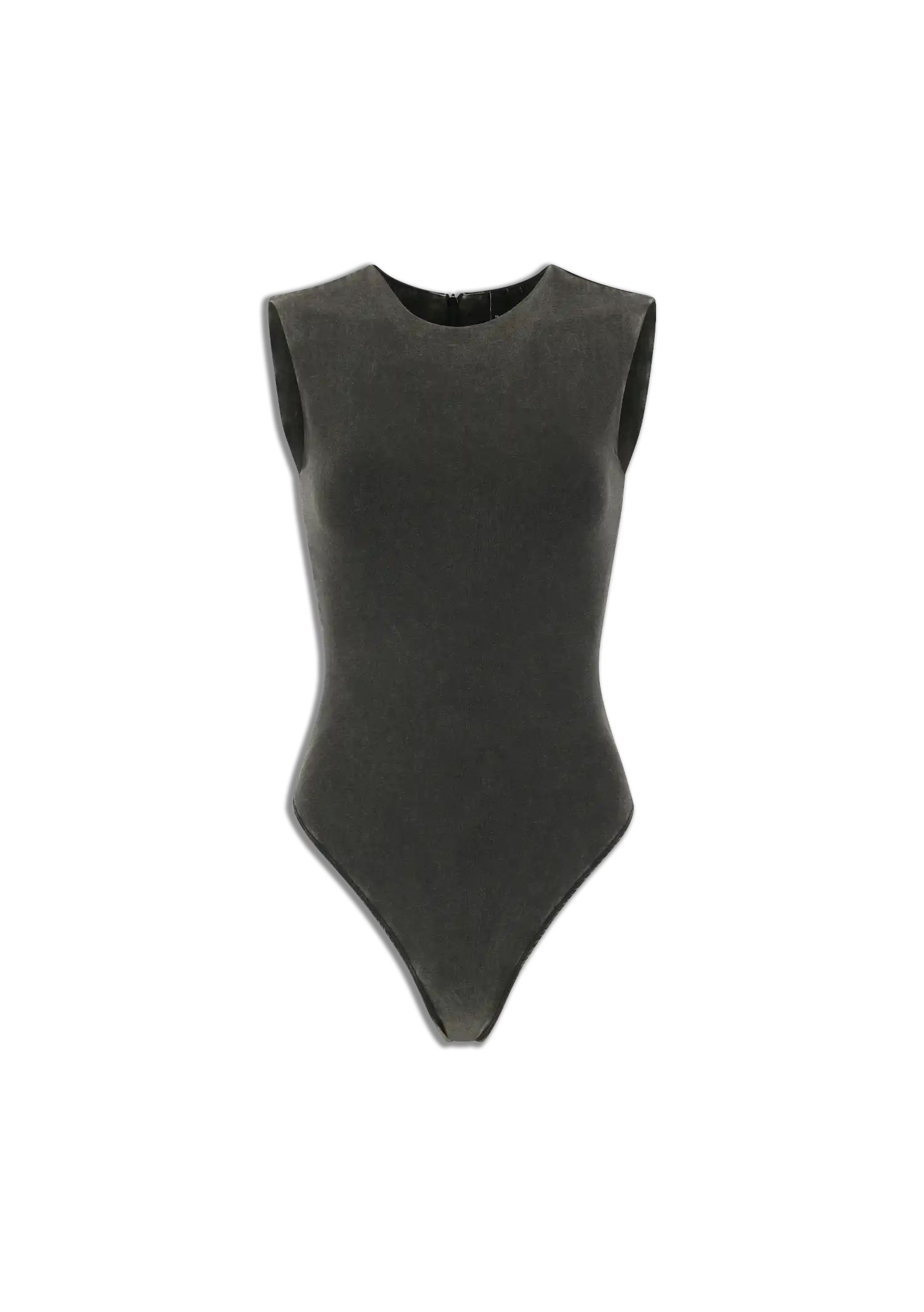 SLEEVELESS BODYSUIT - COTTON SPANDEX WASHED BLACK