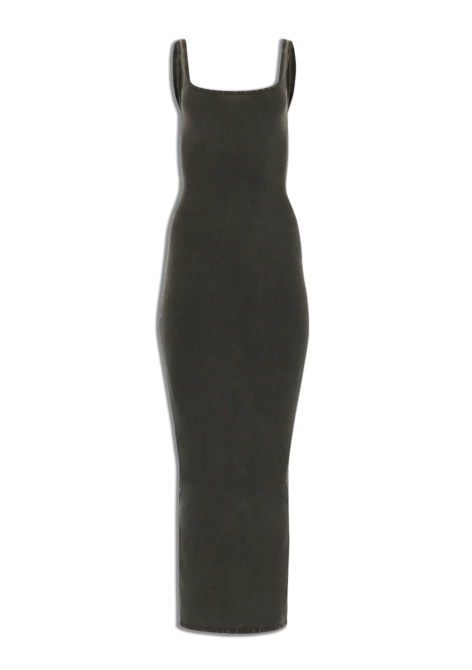 SQUARE NECK MAXI - COTTON SPANDEX WASHED BLACK