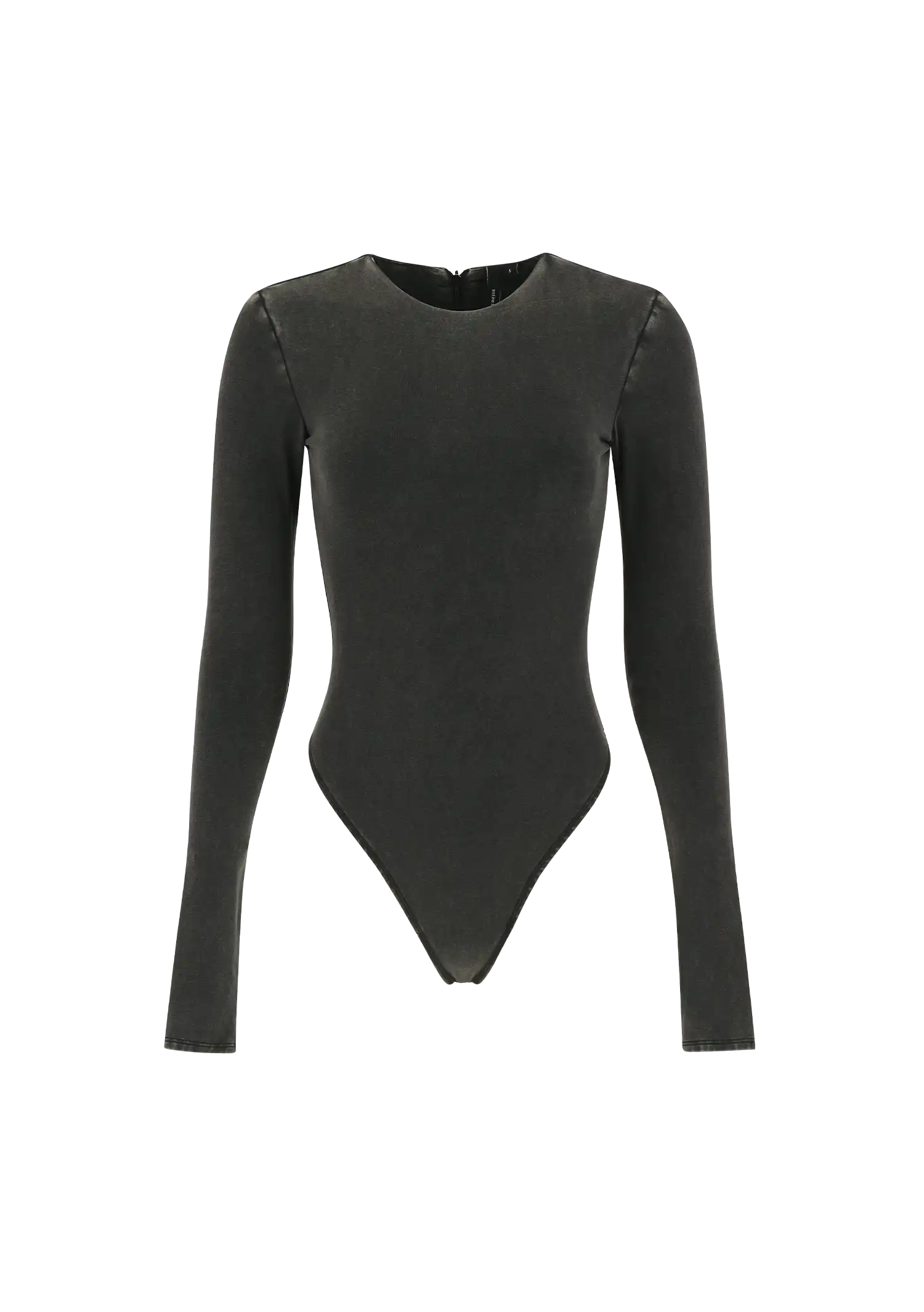 LS BODYSUIT - COTTON SPANDEX WASHED BLACK