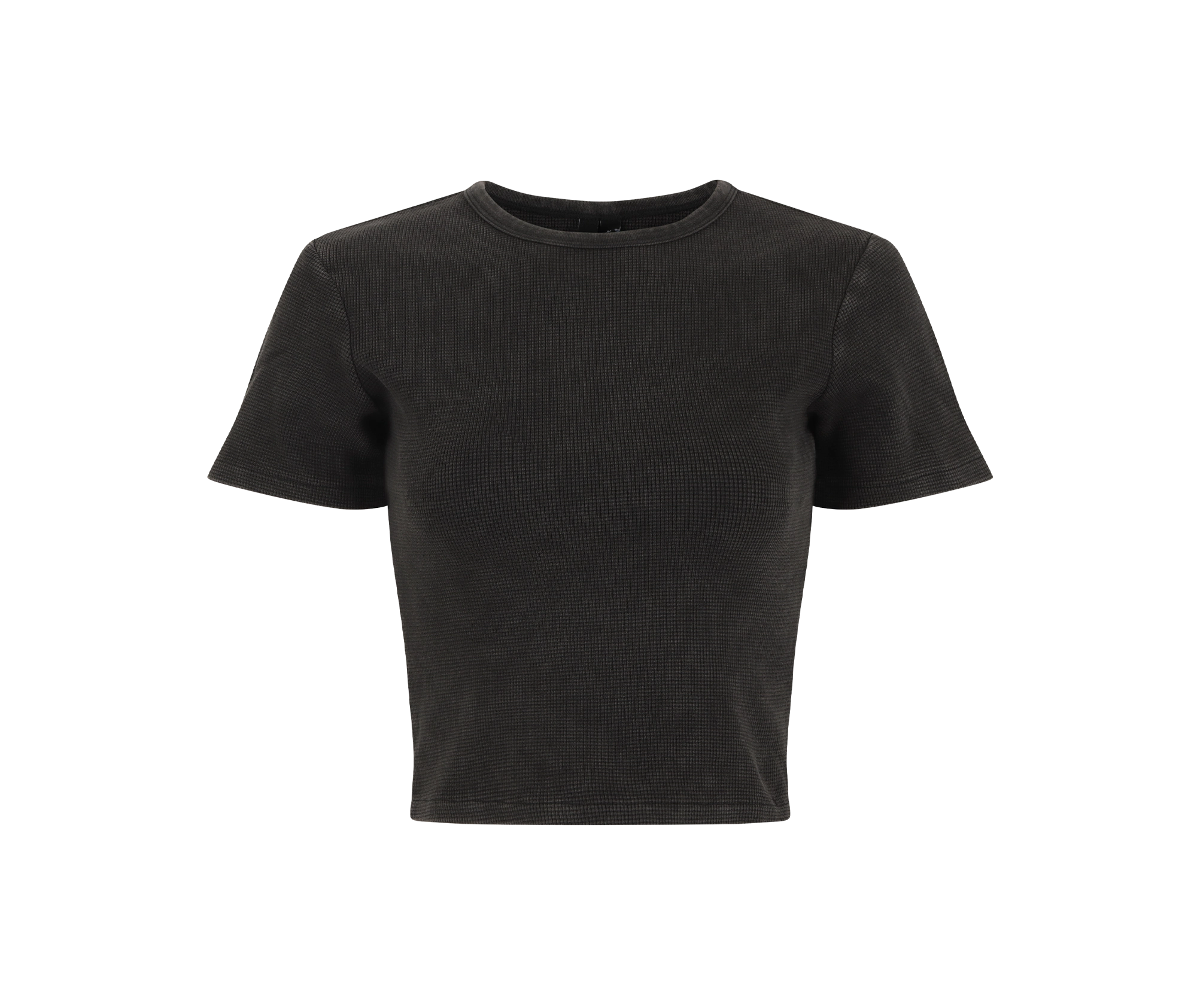 MICRO WAFFLE TEE WASHED BLACK