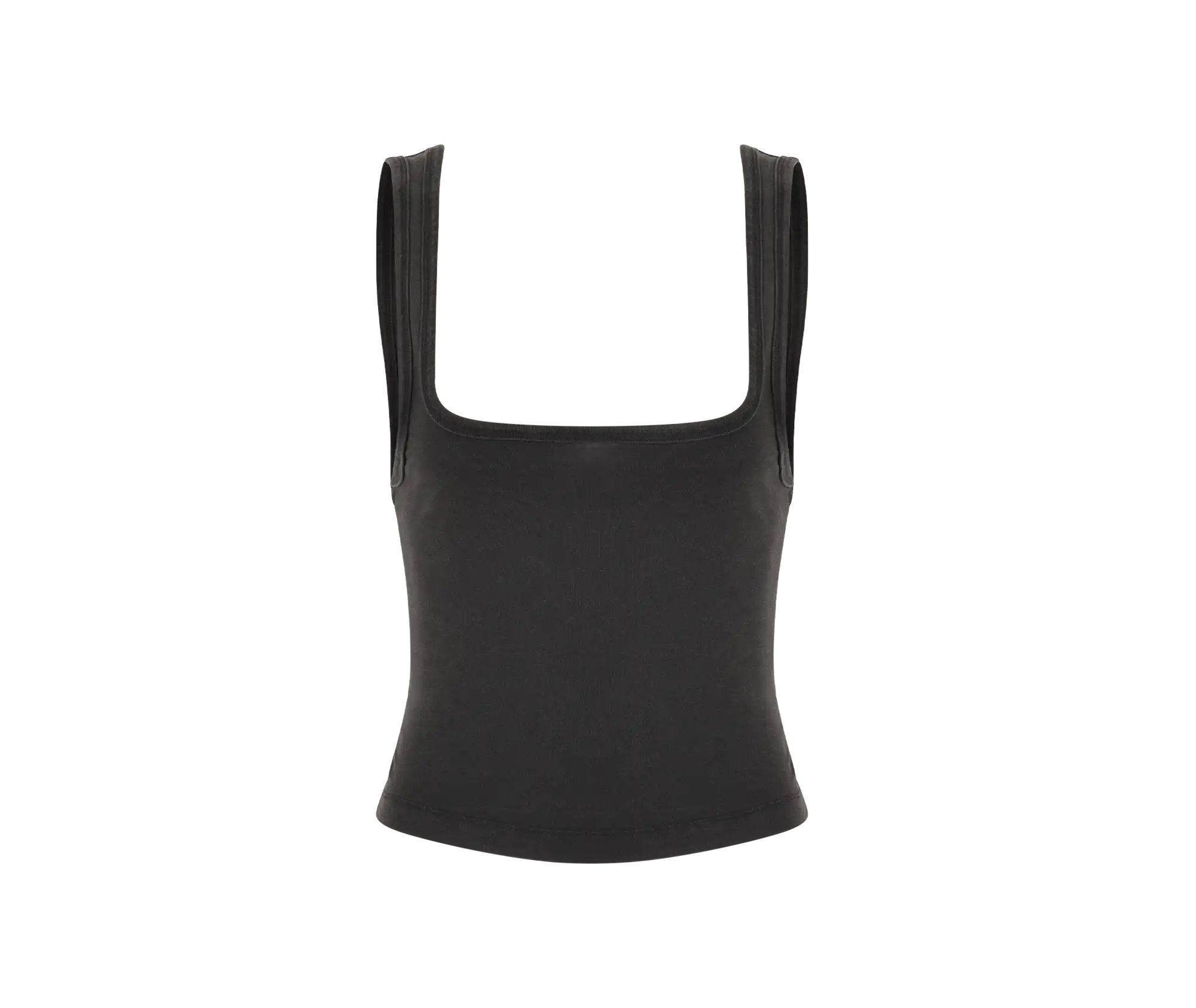 SQUARE NECK TANK WASHED BLACK