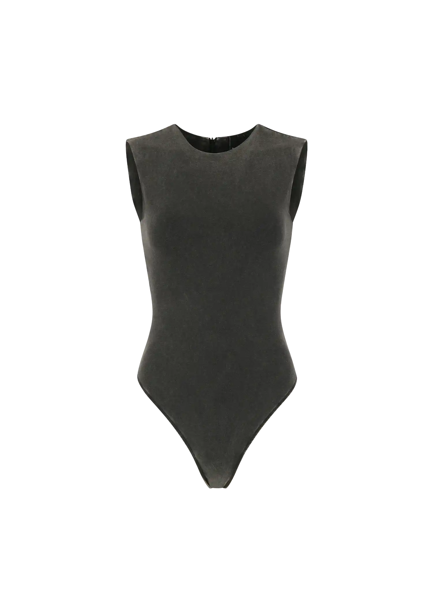 SLEEVELESS BODYSUIT - COTTON SPANDEX WASHED BLACK