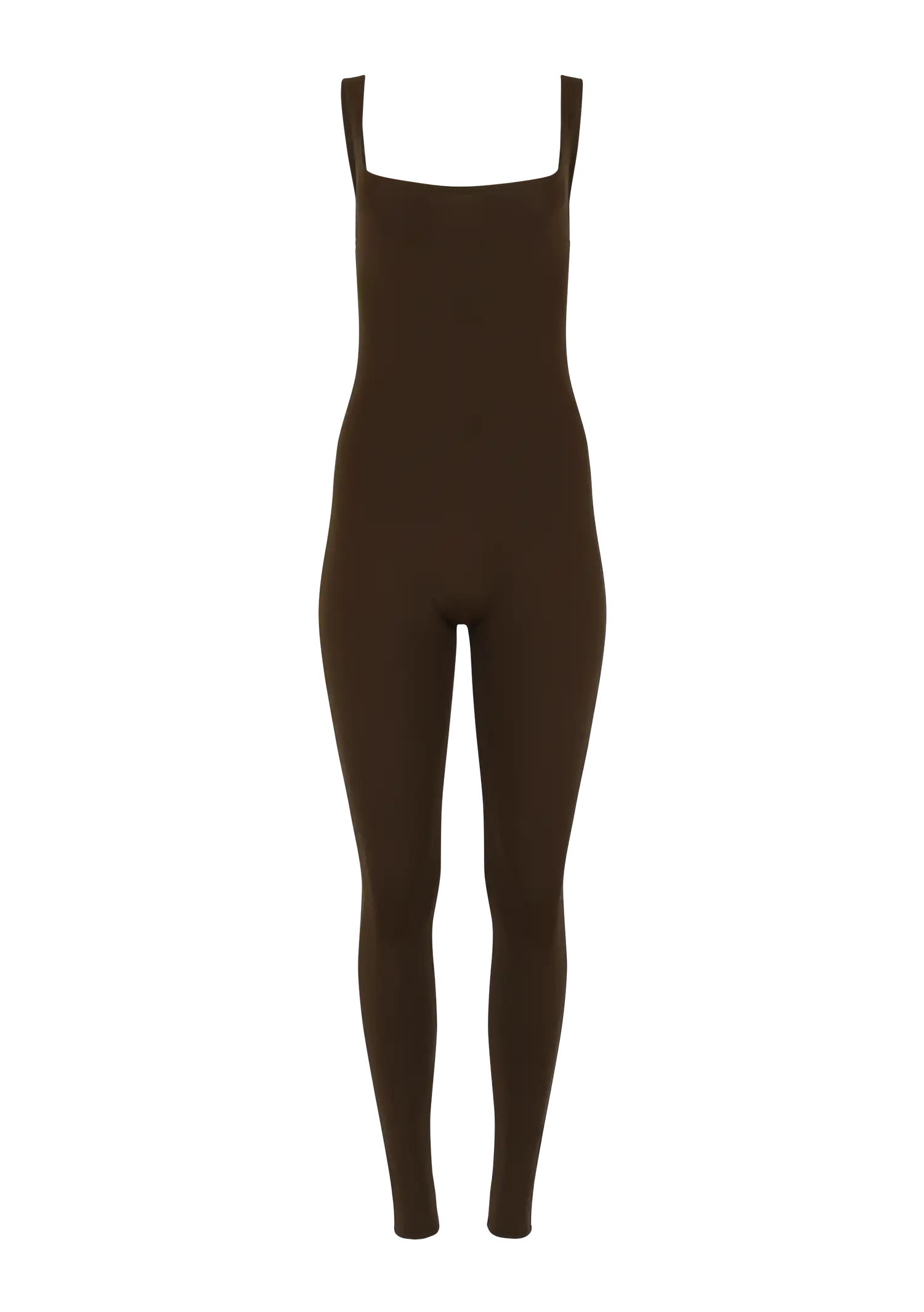 SQUARE NECK CATSUIT - NYLON SPANDEX BRUNETTE