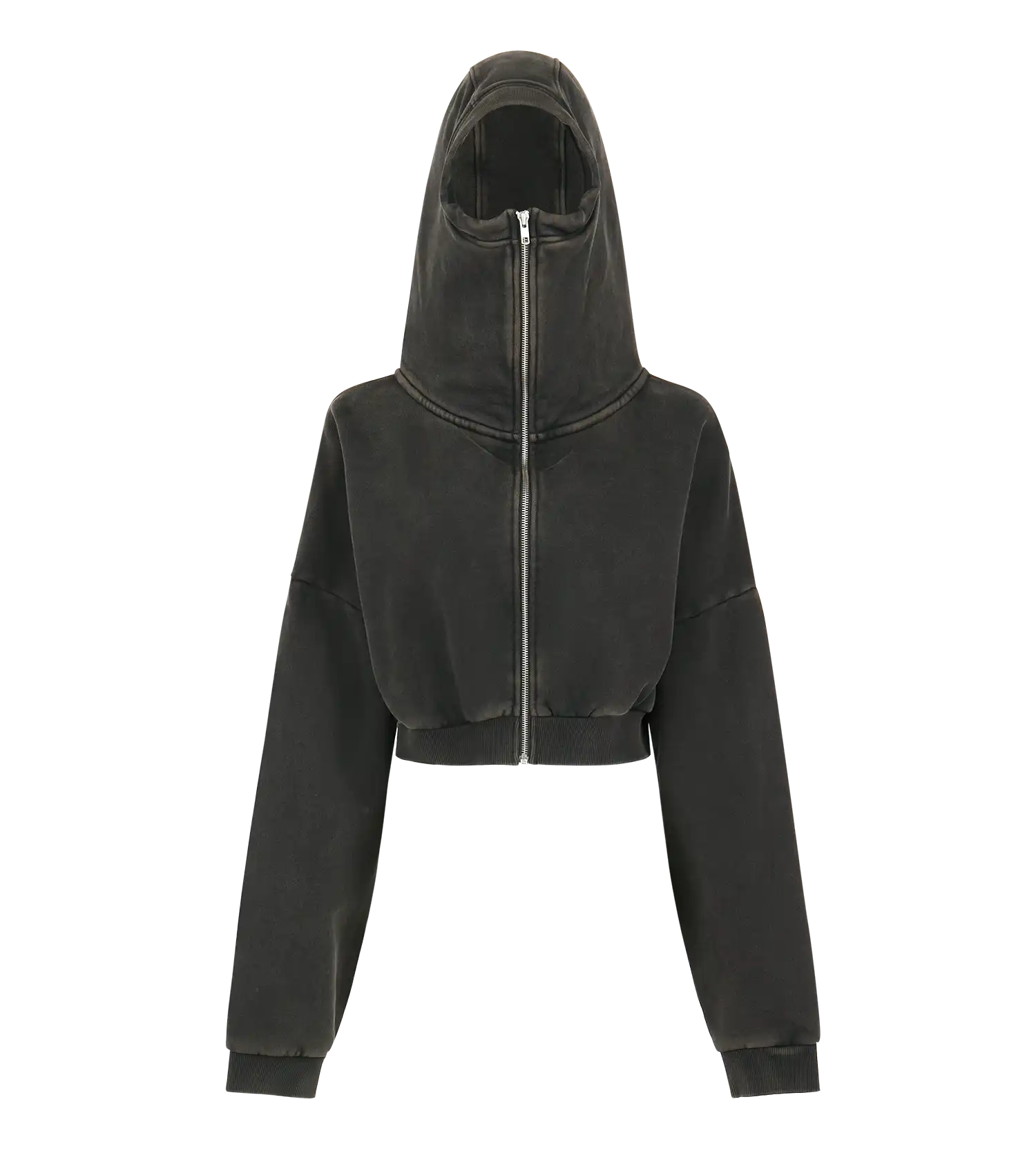 CROPPED FULL ZIP WASHED BLACK (view 2)