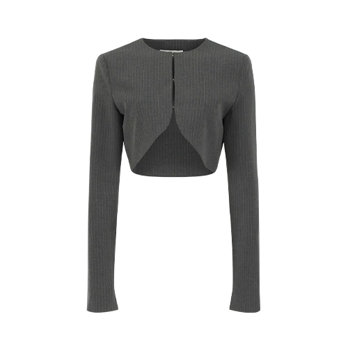 BRACT TOP GREY PINSTRIPE