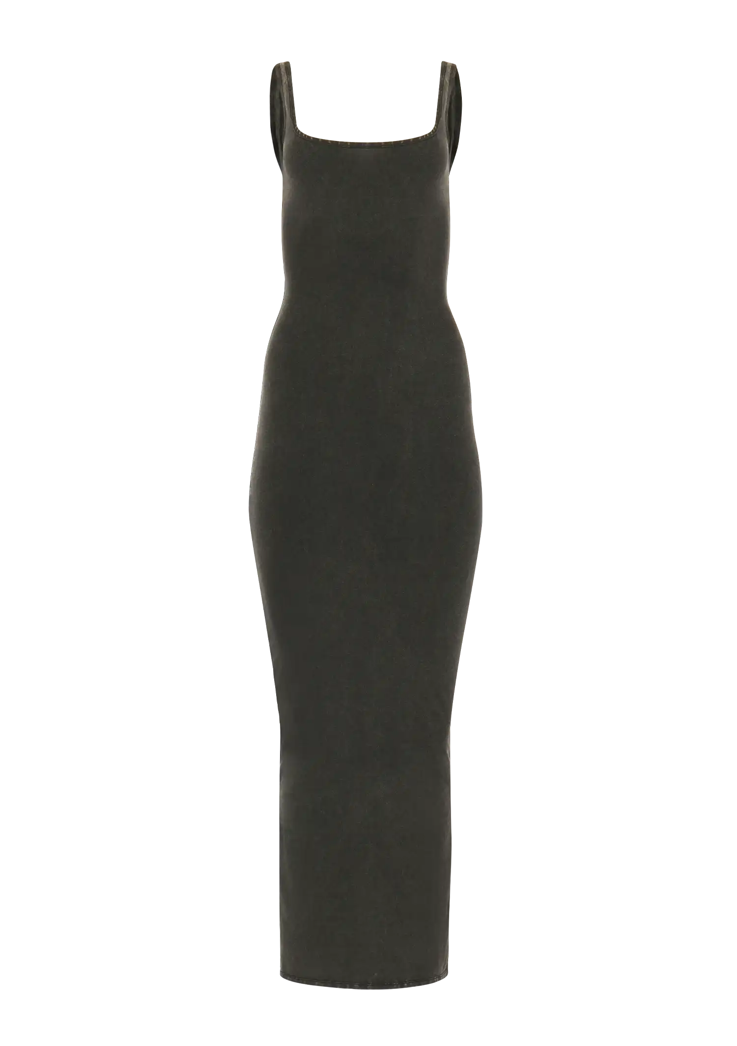 SQUARE NECK MAXI - COTTON SPANDEX WASHED BLACK