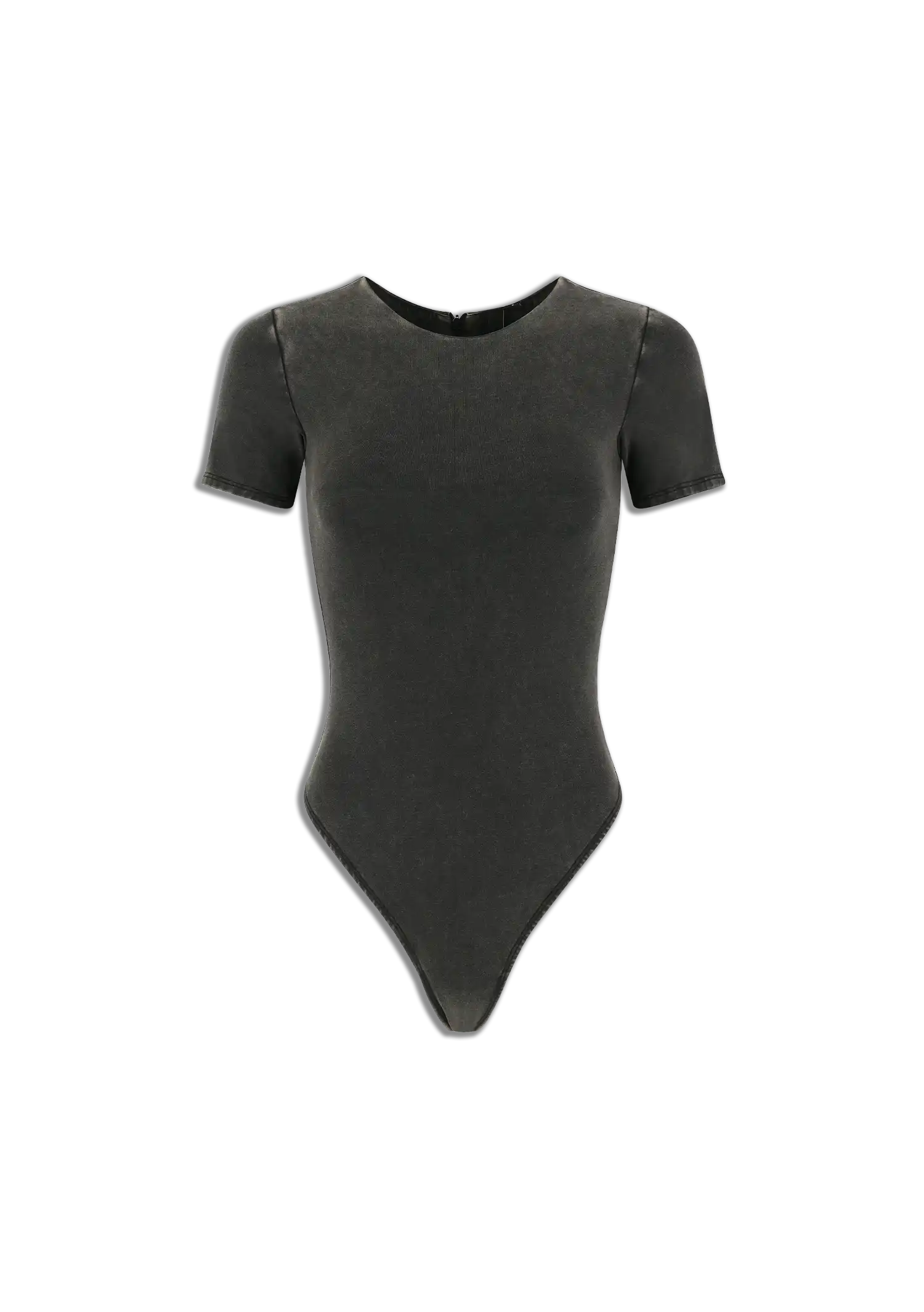 TEE BODYSUIT - COTTON SPANDEX WASHED BLACK