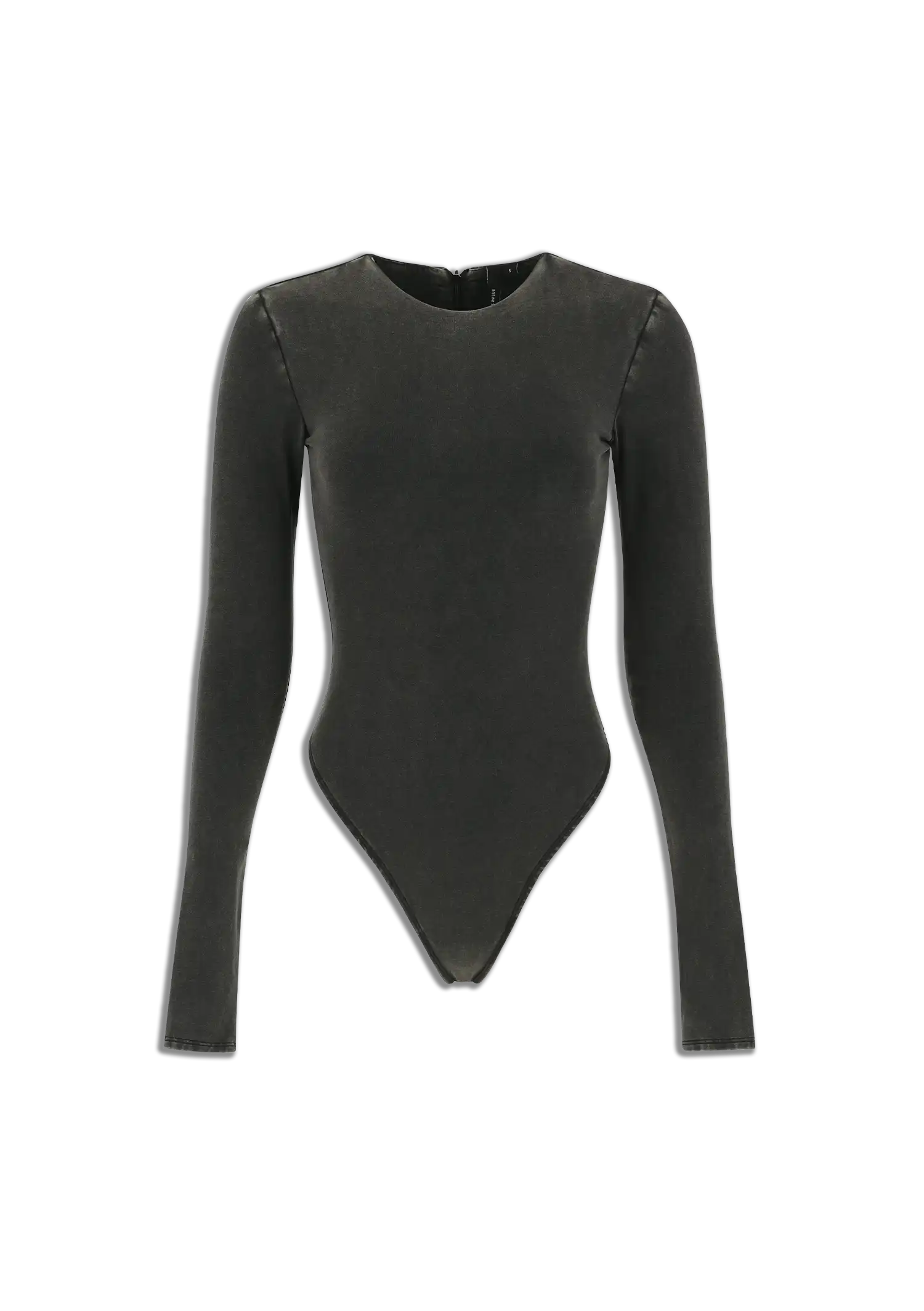 LS BODYSUIT - COTTON SPANDEX WASHED BLACK