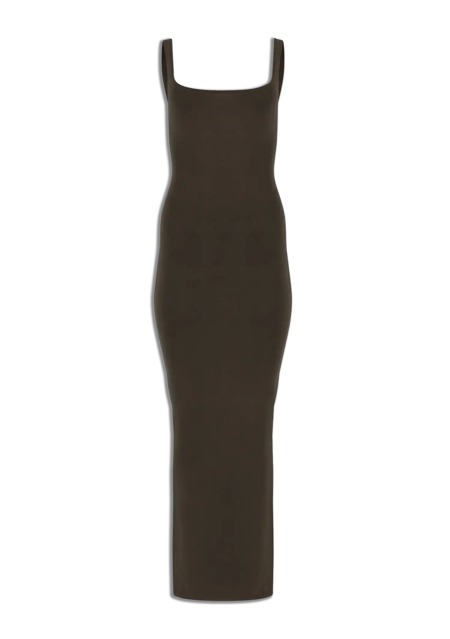 SQUARE NECK MAXI - COTTON SPANDEX BRUNETTE