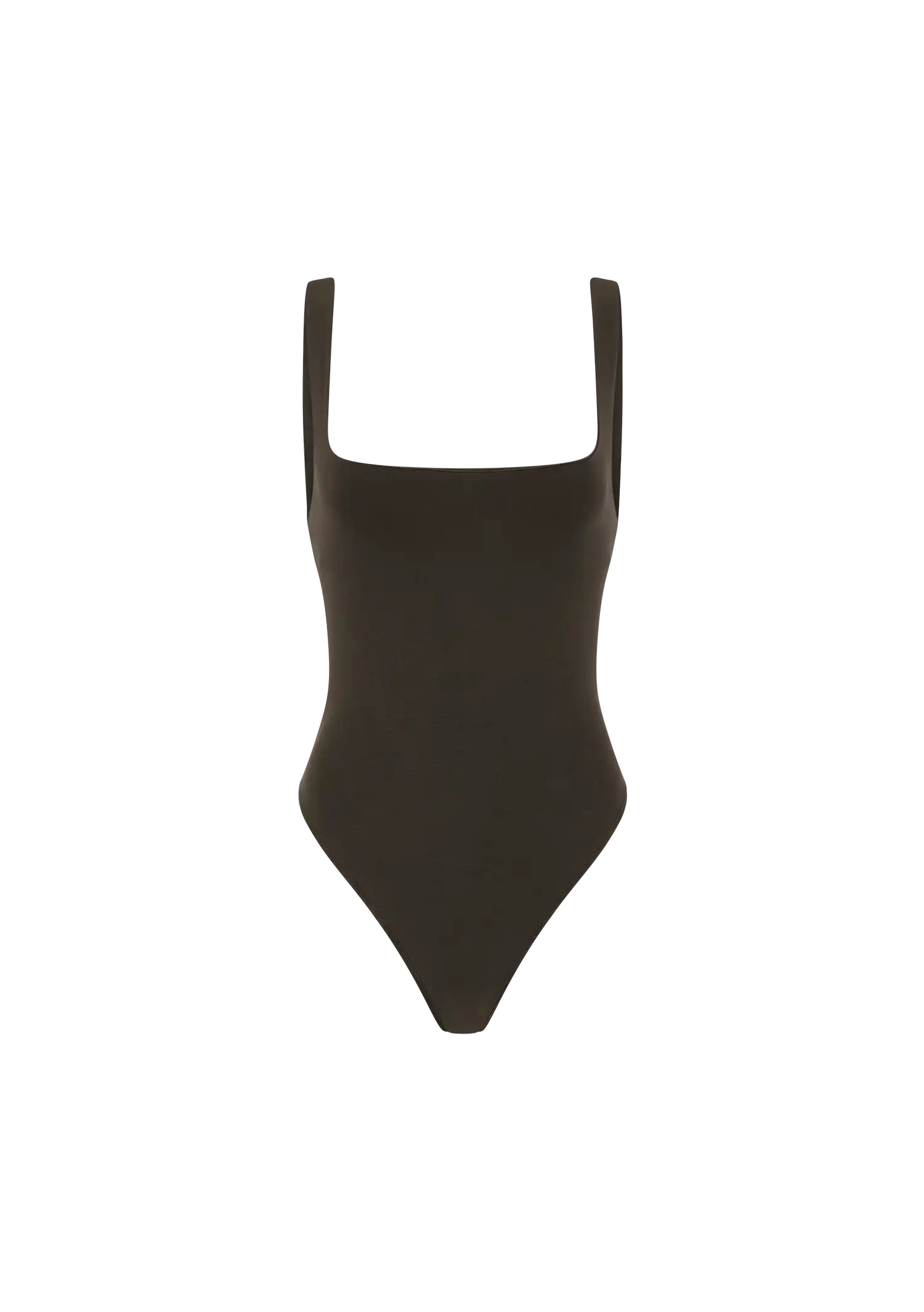 SQUARE NECK BODYSUIT - COTTON SPANDEX BRUNETTE