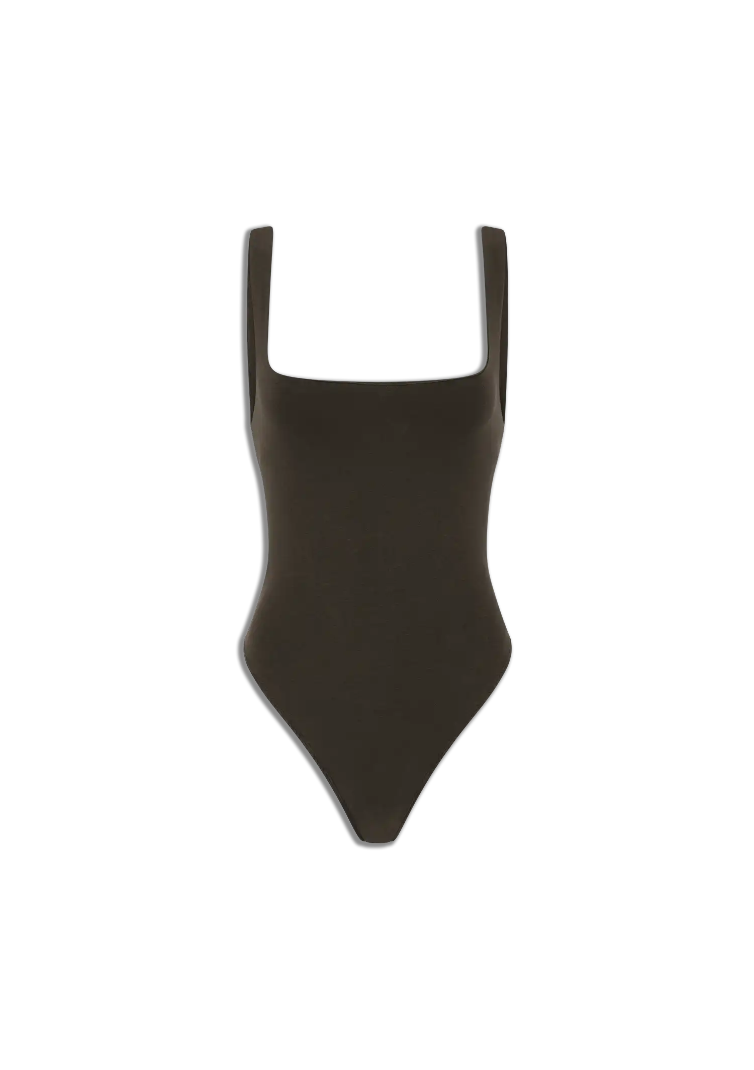 SQUARE NECK BODYSUIT - COTTON SPANDEX BRUNETTE
