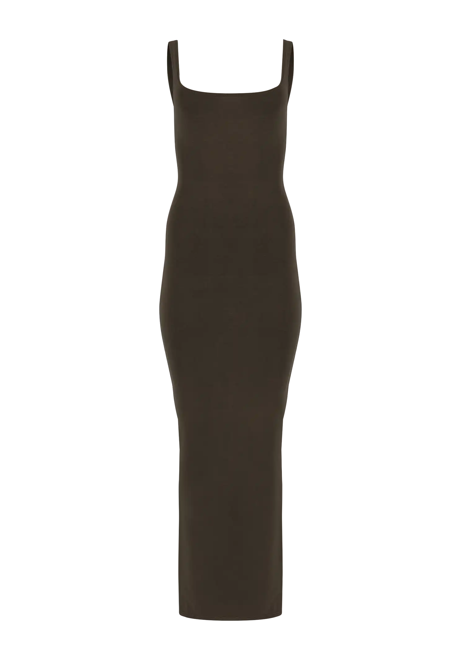 SQUARE NECK MAXI - COTTON SPANDEX BRUNETTE