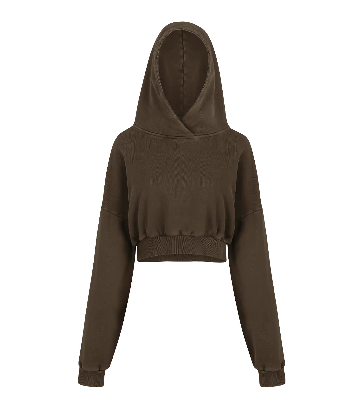 CROPPED HEAVY HOOD BRUNETTE