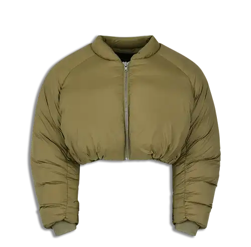 CROPPED PILLOW BOMBER CAMEL