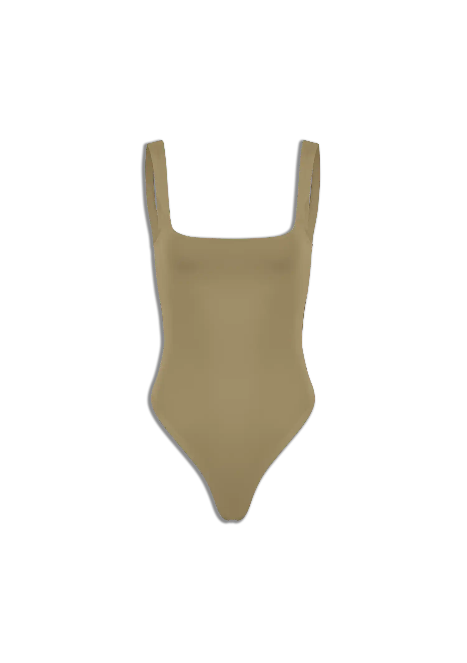SQUARE NECK BODYSUIT - NYLON SPANDEX CORK
