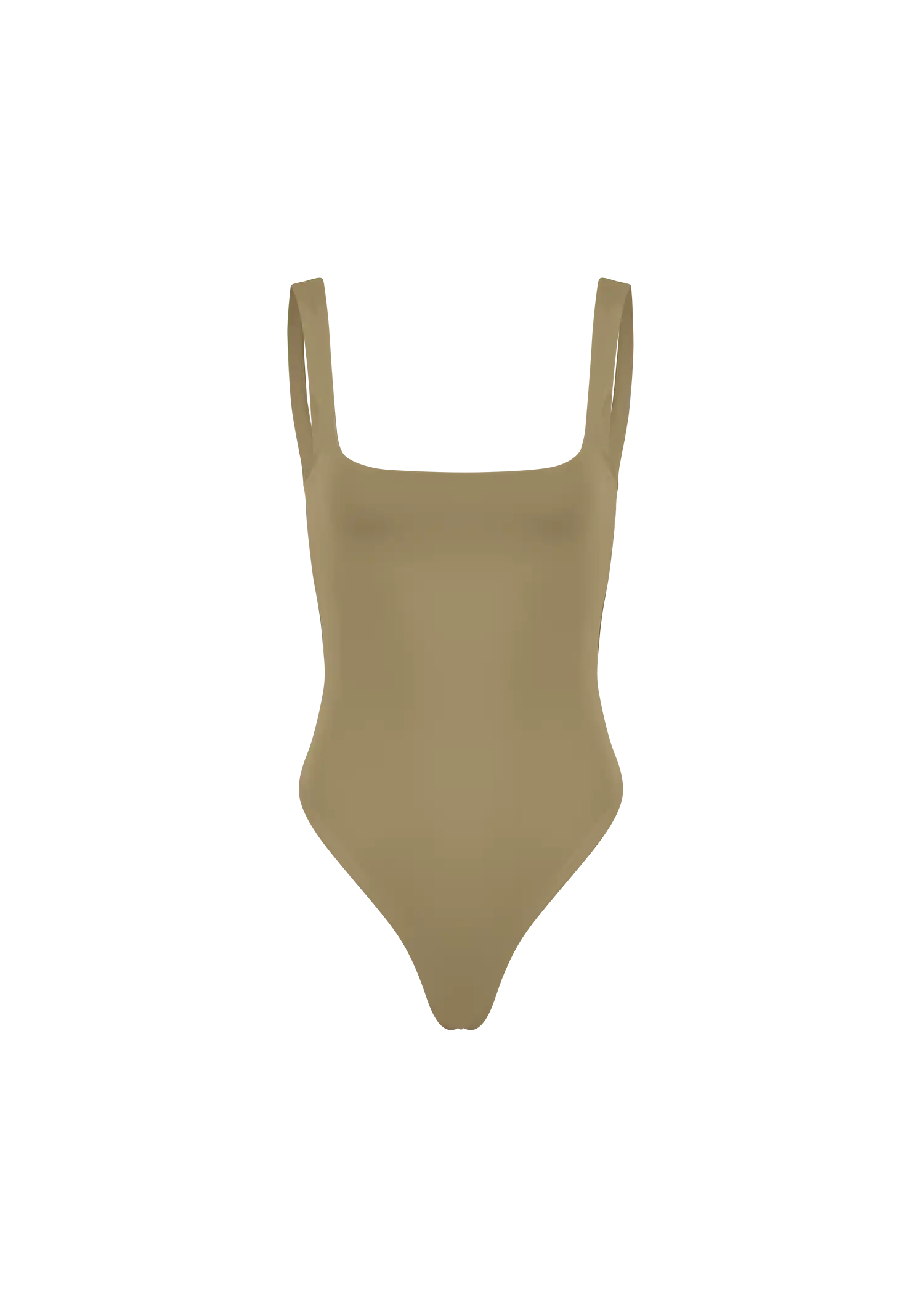 SQUARE NECK BODYSUIT - NYLON SPANDEX CORK