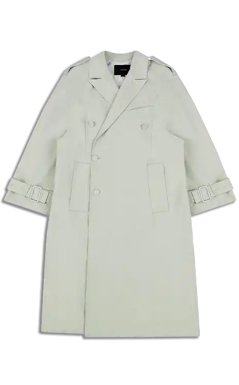 DOUBLE BREASTED COAT PEWTER