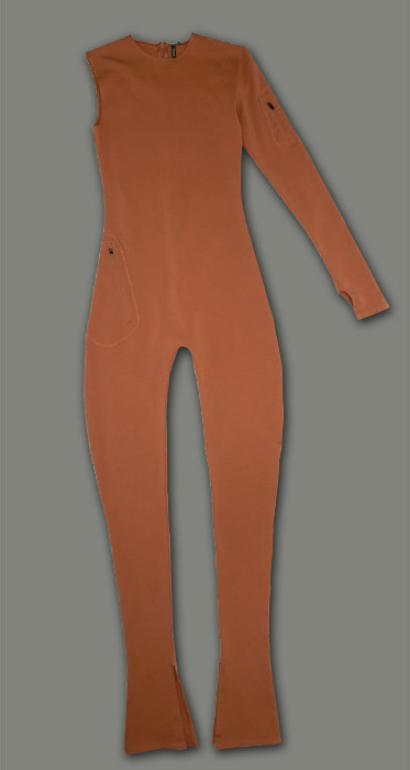 COMPARTMENT CATSUIT BURNT SIENNA