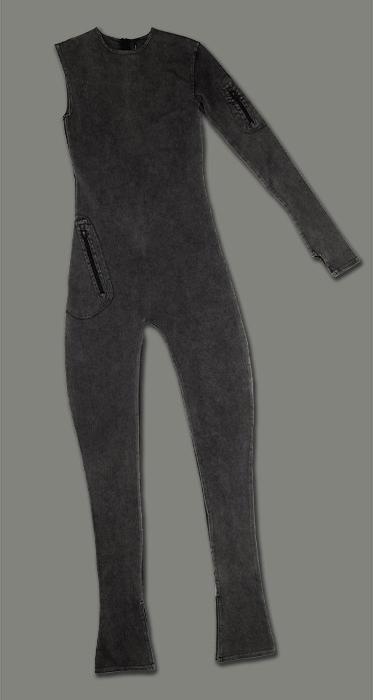 COMPARTMENT CATSUIT WASHED SOOT