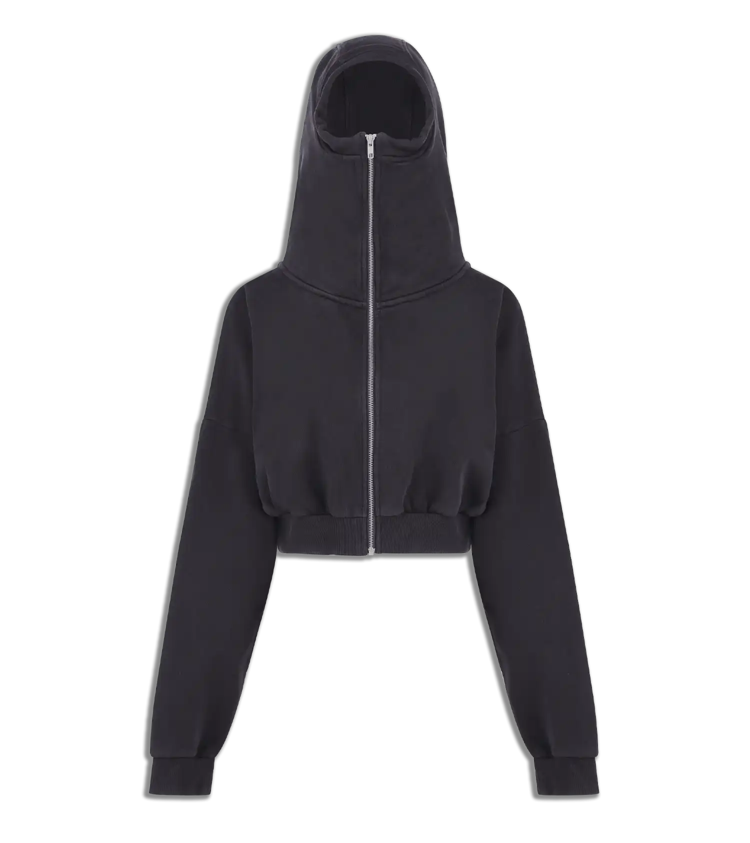 Entire Studios Black Full Zip Hoodie In Soot - 30% Off
