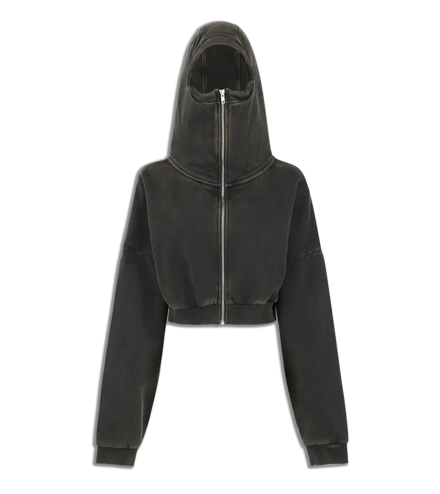 CROPPED FULL ZIP WASHED BLACK (view 2)