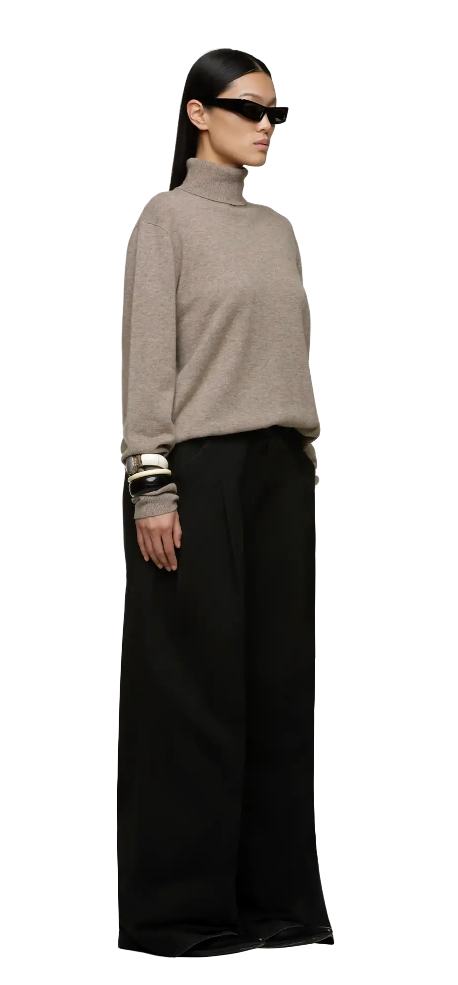 パンツ ENTIRE STUDIOS WIDE BLACK TROUSERS IN COTTON ENTIRE STUDIOS PM Cotton Twill Wide-Leg Pants in Black