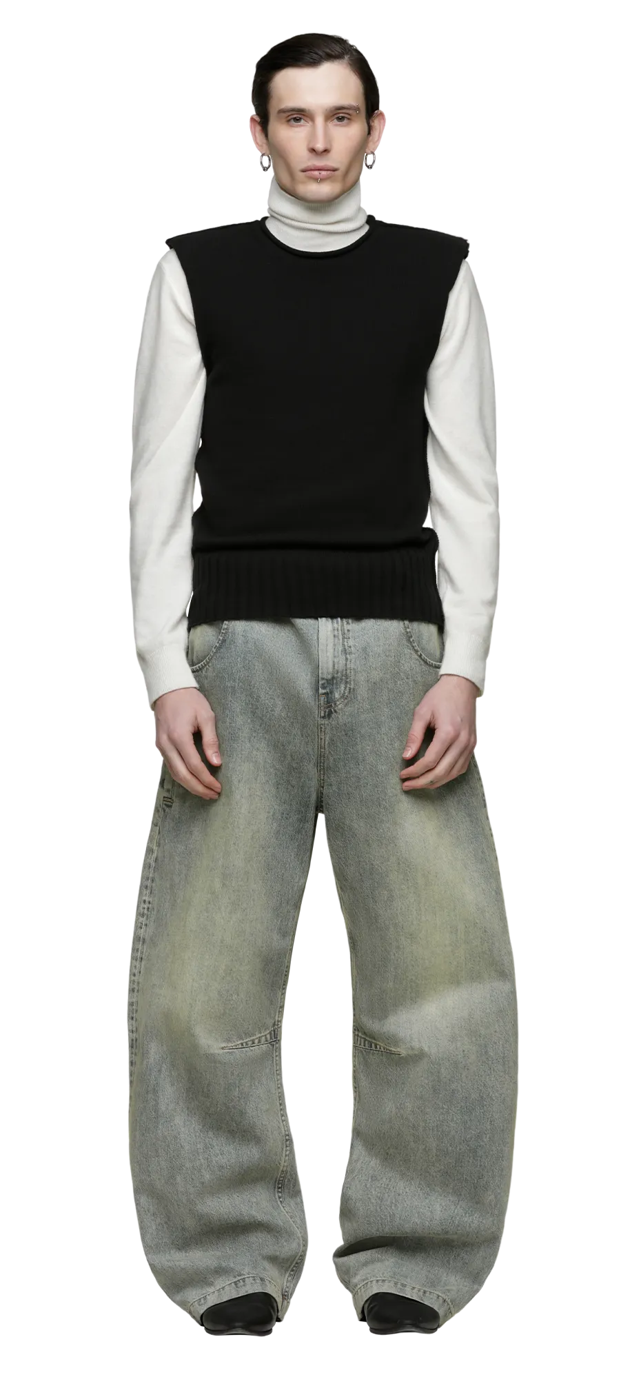 burns knit vest black – entire studios