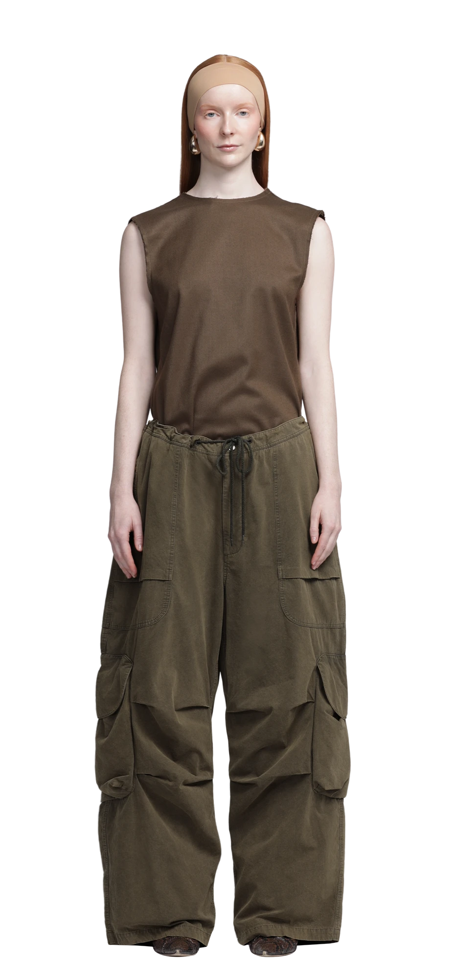 entire studios FREIGHT CARGO PANTS / CRINKLE NYLON (SAGE)の