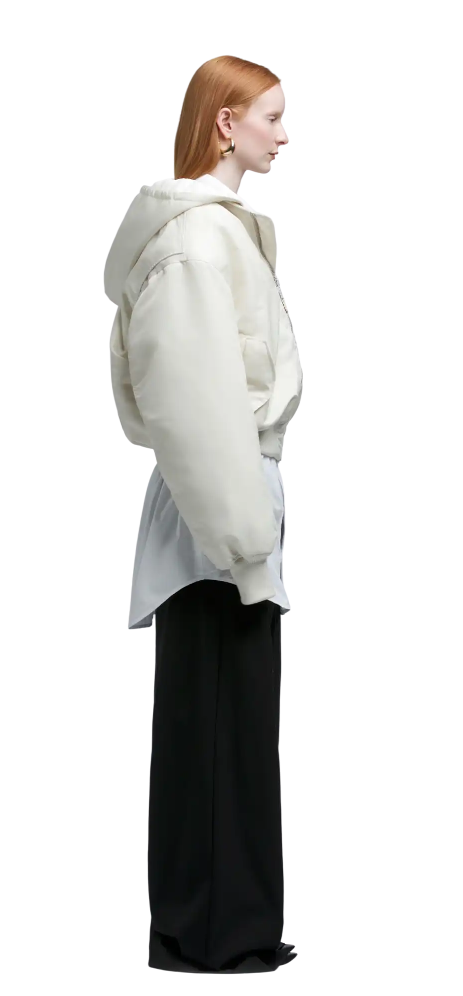 hooded broad bomber ivory – entire studios
