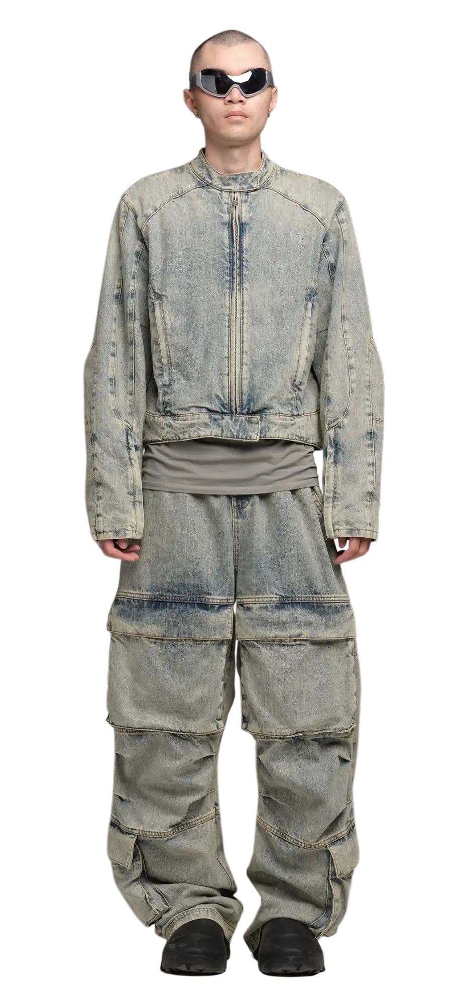 moto denim jacket surface wave – entire studios