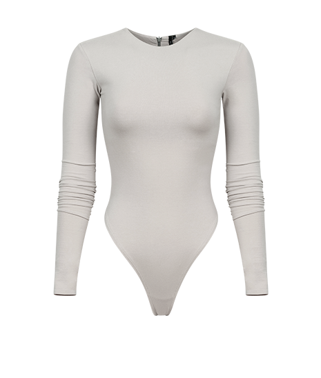 LS BODYSUIT COTTON SPANDEX SILVER CLOUD