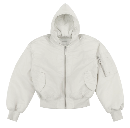 HOODED BROAD BOMBER IVORY