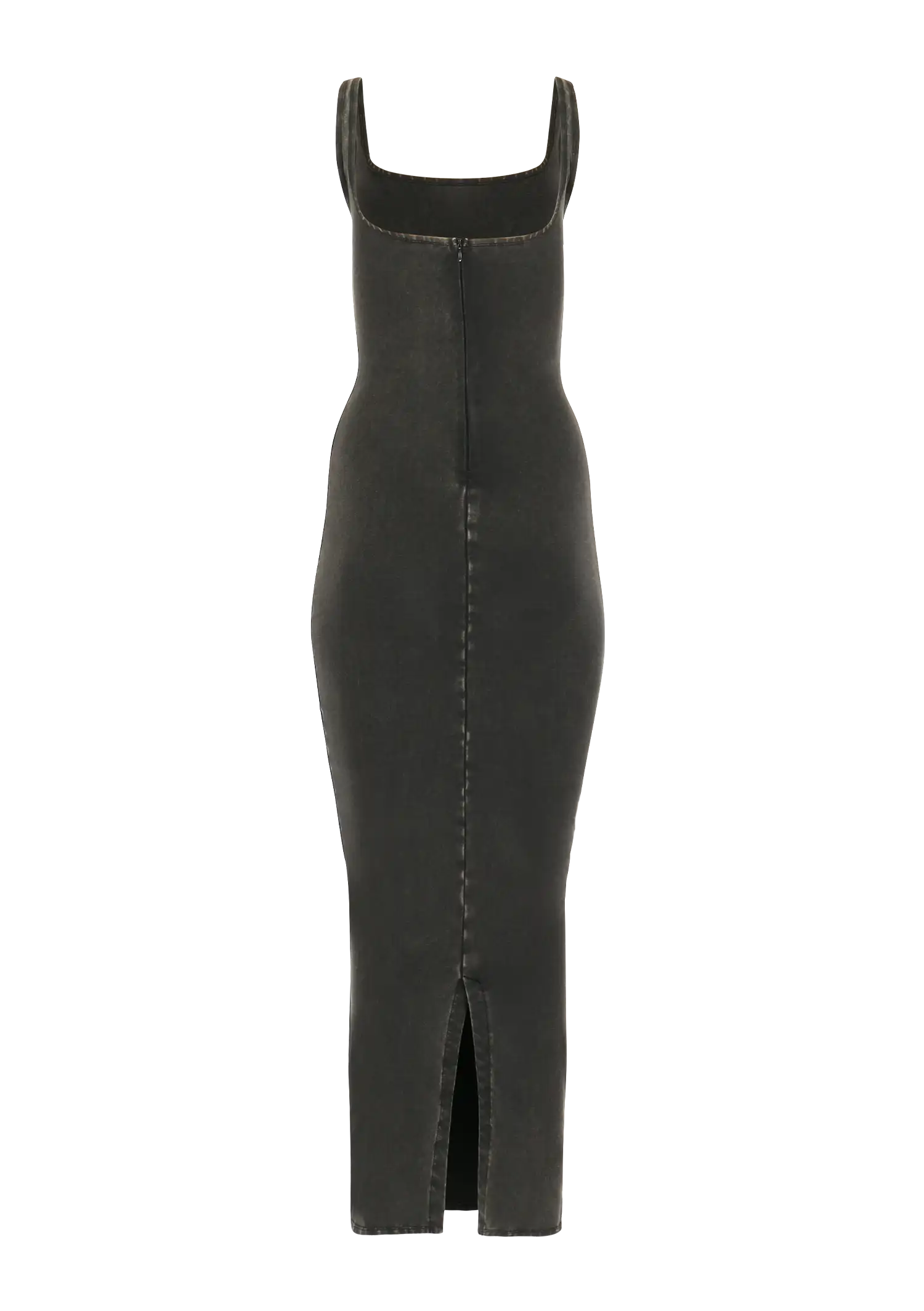 SQUARE NECK MAXI - COTTON SPANDEX WASHED BLACK