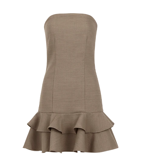 KETTLE CUT MINI DRESS HAZELNUT