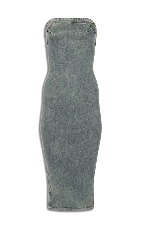DENIM TUBE DRESS SURFACE WAVE
