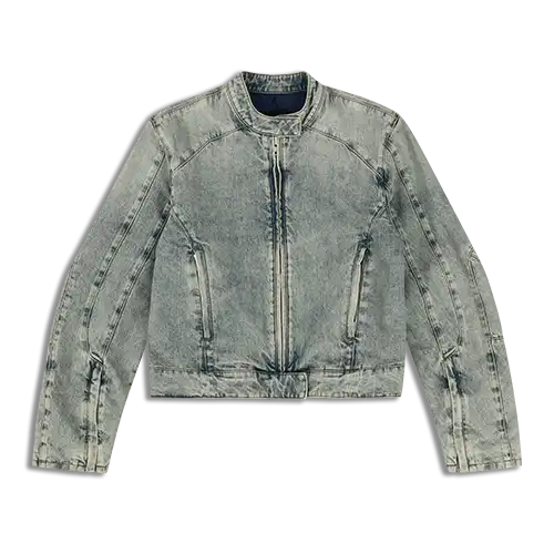 MOTO DENIM JACKET SURFACE WAVE