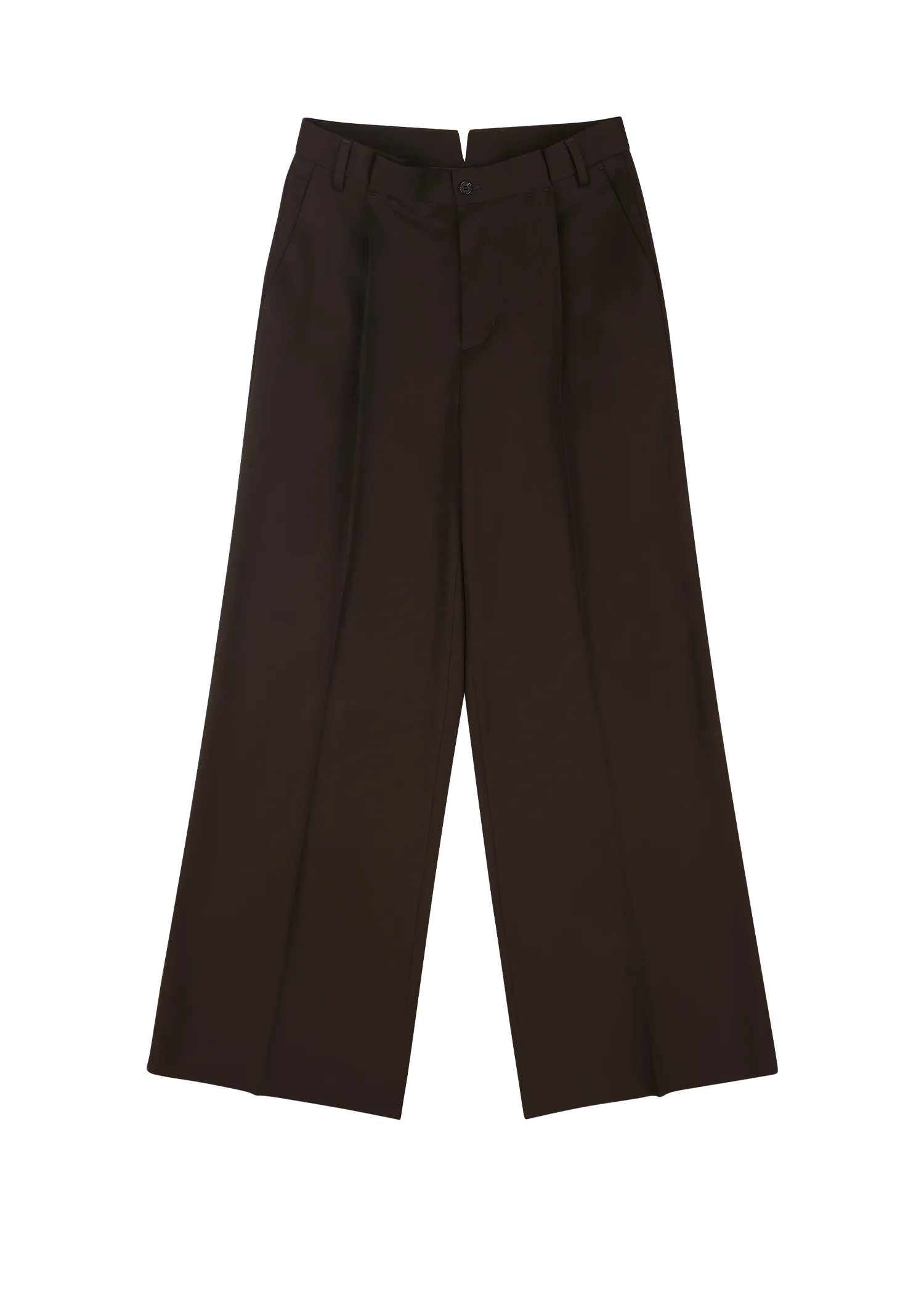 WIDE PLEATED TROUSER TABACCO