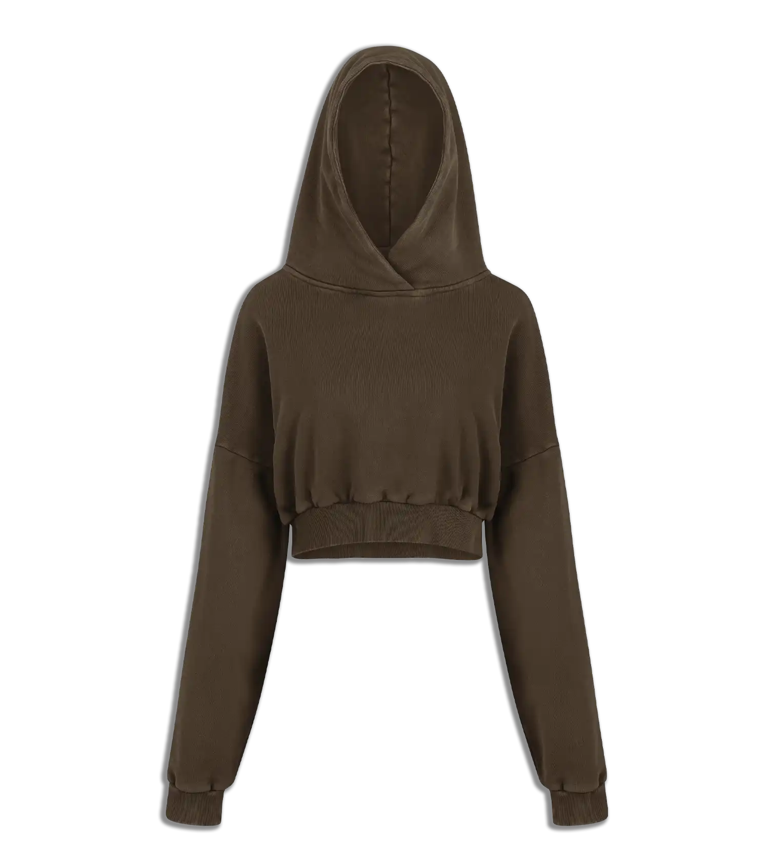 CROPPED HEAVY HOOD BRUNETTE