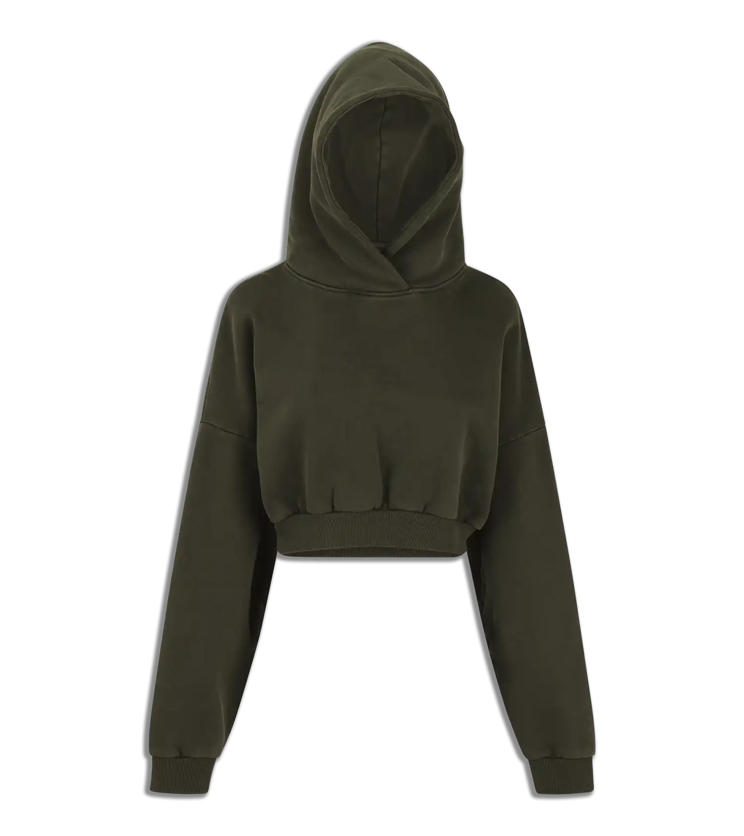 CROPPED HEAVY HOOD MILITARY