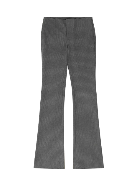 SLIM FLARE PANT GREY PINSTRIPE