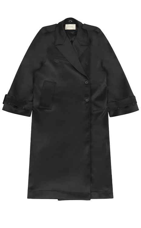 WELLINGTON COAT BLACK SATEEN