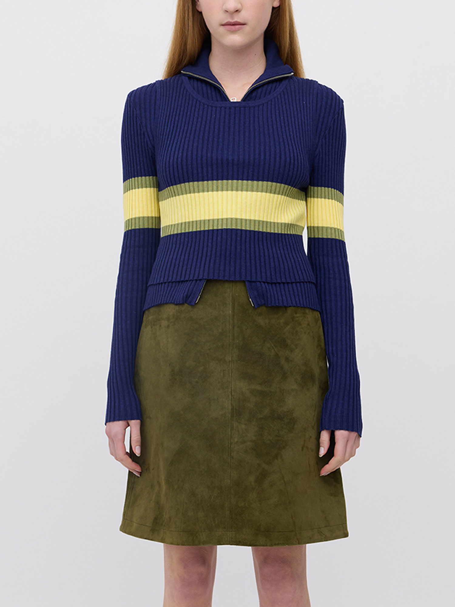 PARKER DOUBLE UP SWEATER | NAVY STRIPE
